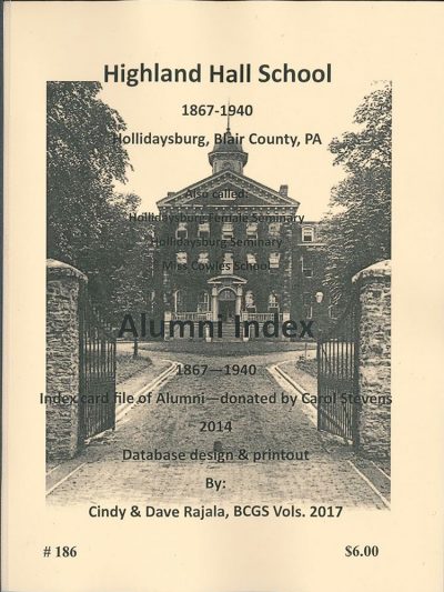 Highland Hall School Alumni Index 1867-1940