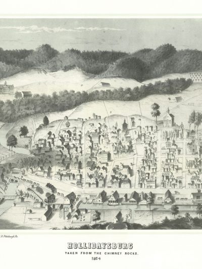 Hollidaysburg, From Chimney Rocks, 1854 lithograph