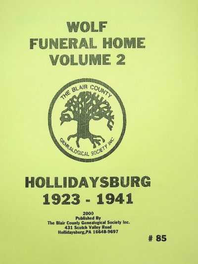Wolf Funeral Home Records, Vol. 2, 1923-1941